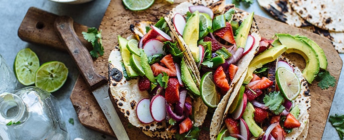 Blackened Chicken Tacos with Strawberry Salsa